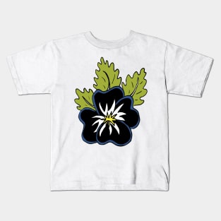 Single wild pansy cartoon flower illustration Kids T-Shirt